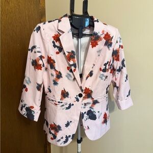 Beninos Floral Blazer in Pink, Red, and Black